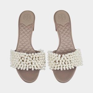 Tory Burch pearl embellished mules